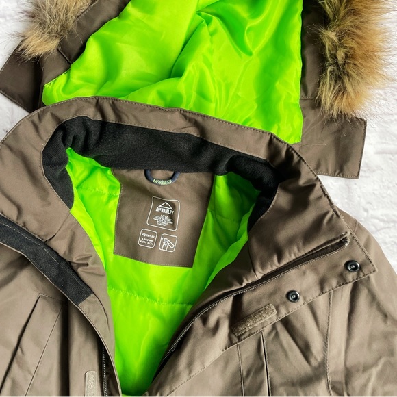 MCKINLEY Kids coat olive green with hood AquaMax Jacket - Picture 3 of 7